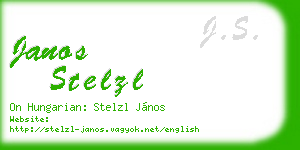 janos stelzl business card